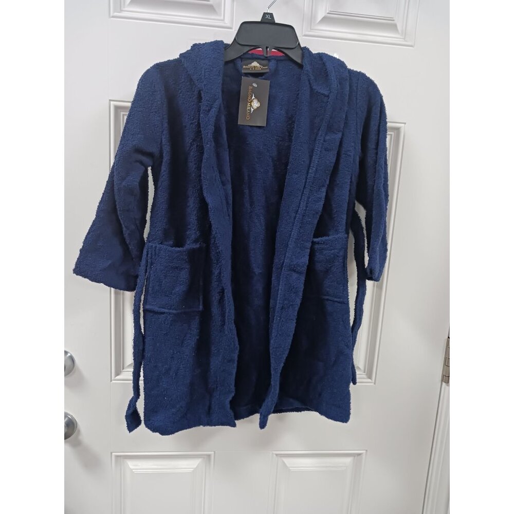 Bagno Milano Kids Robe Size 6-8 Years  Navy Blue NWT